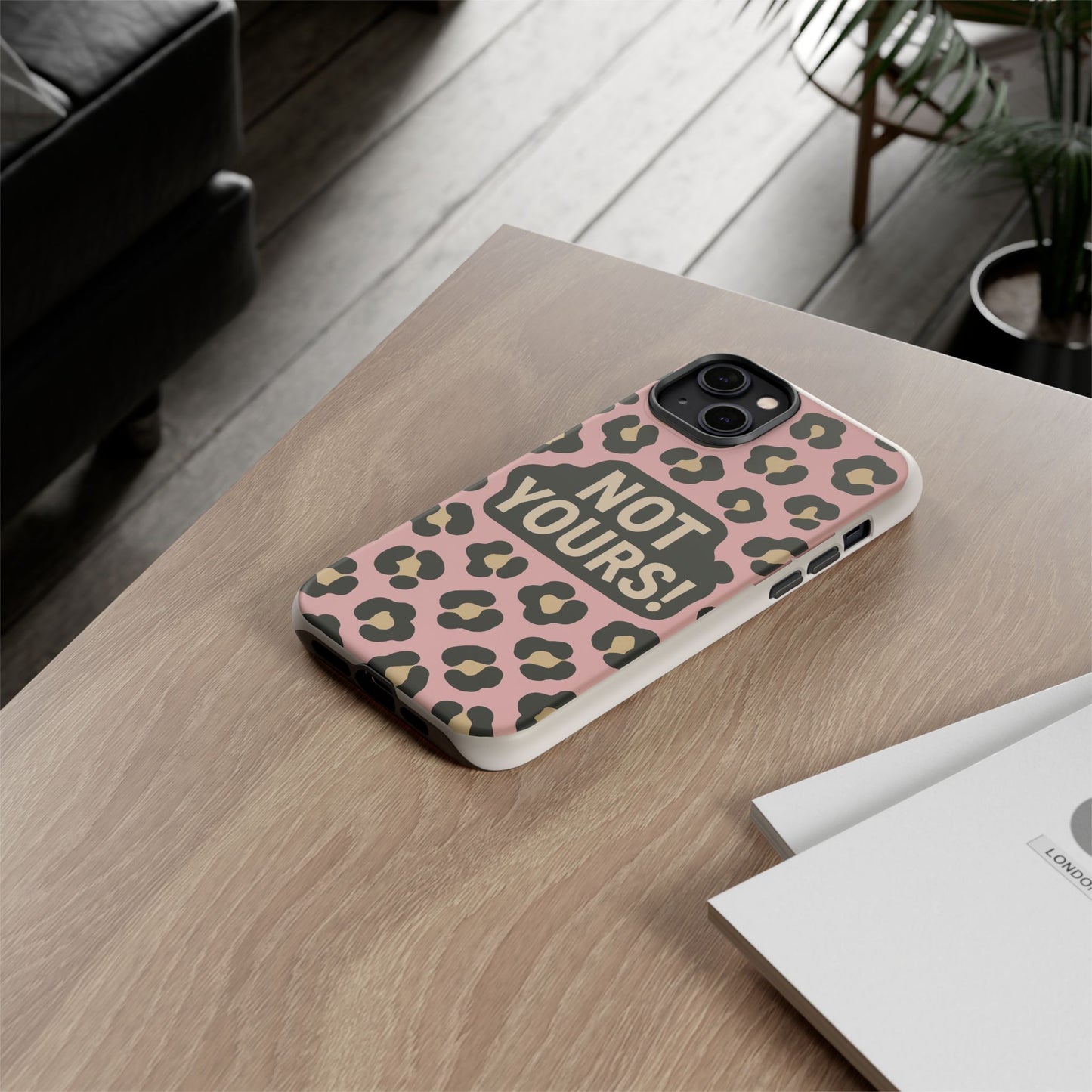 Leopard Tough Case – Trendy Dual-Layer Phone Cover with Humorous Design