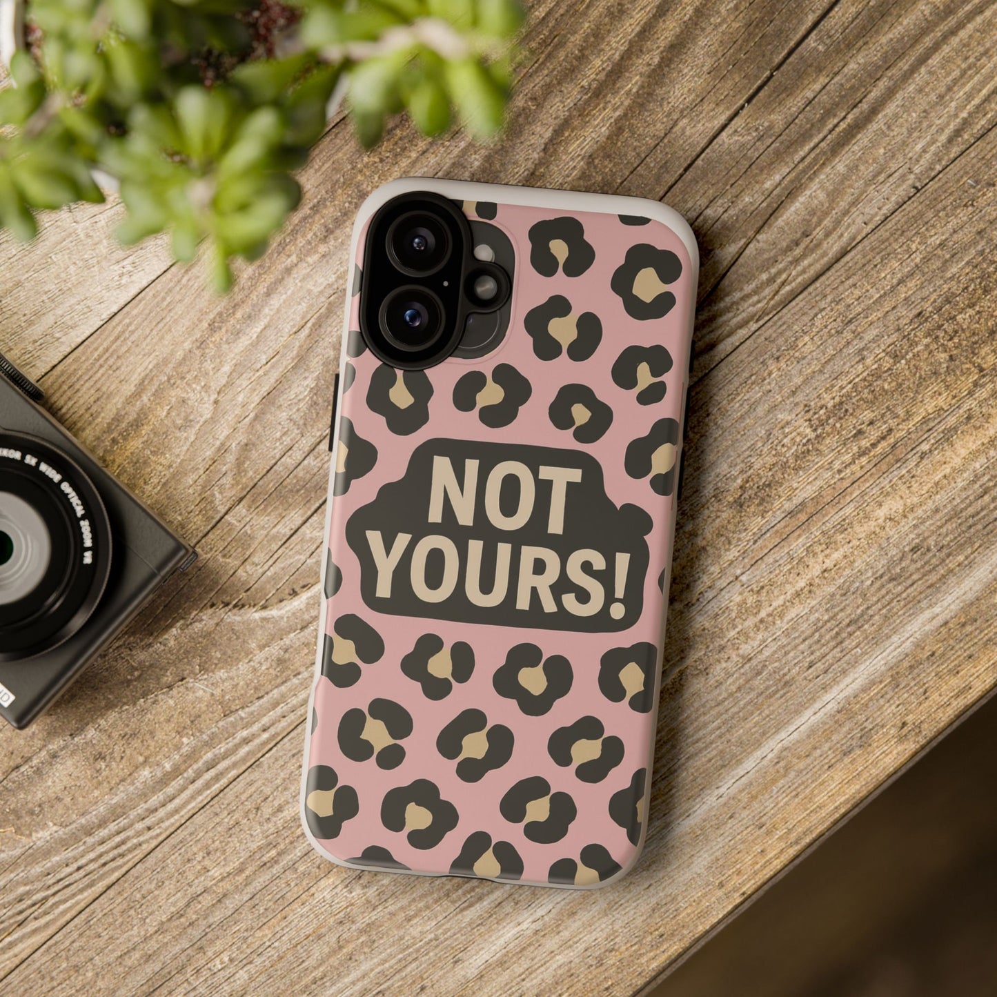 Leopard Tough Case – Trendy Dual-Layer Phone Cover with Humorous Design