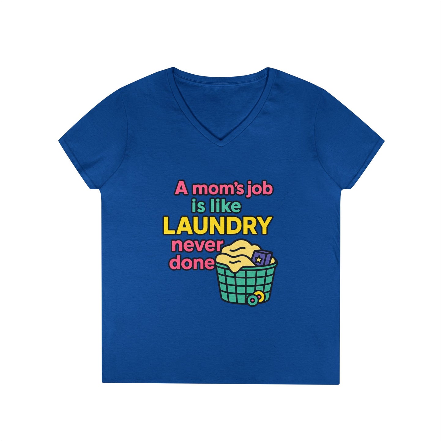 Funny Mom V-Neck T-Shirt – Humorous Graphic Tee for Everyday Wear