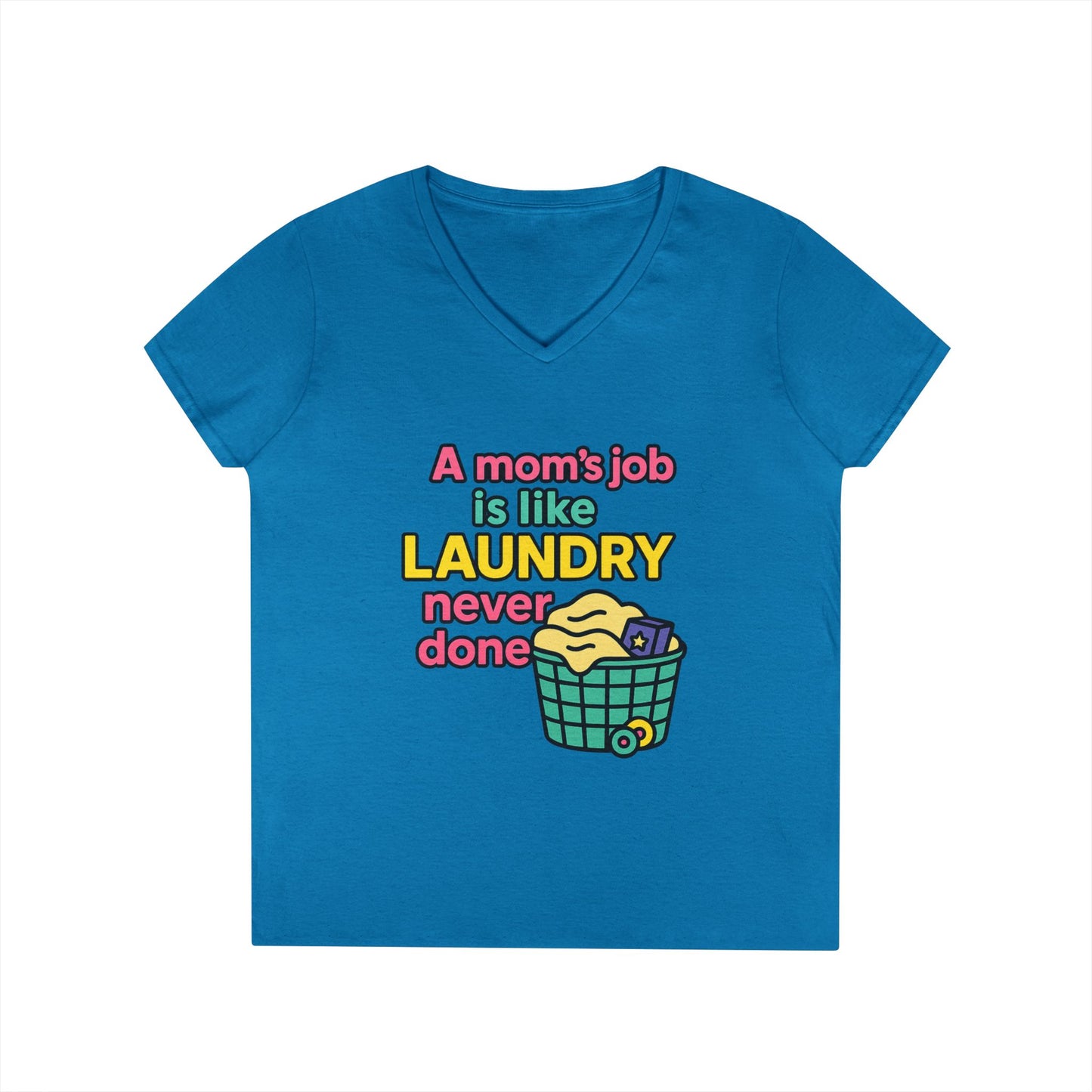 Funny Mom V-Neck T-Shirt – Humorous Graphic Tee for Everyday Wear