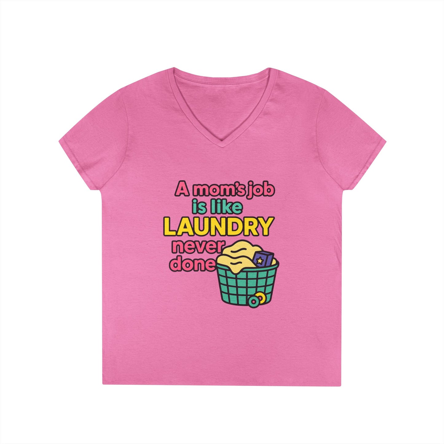 Funny Mom V-Neck T-Shirt – Humorous Graphic Tee for Everyday Wear