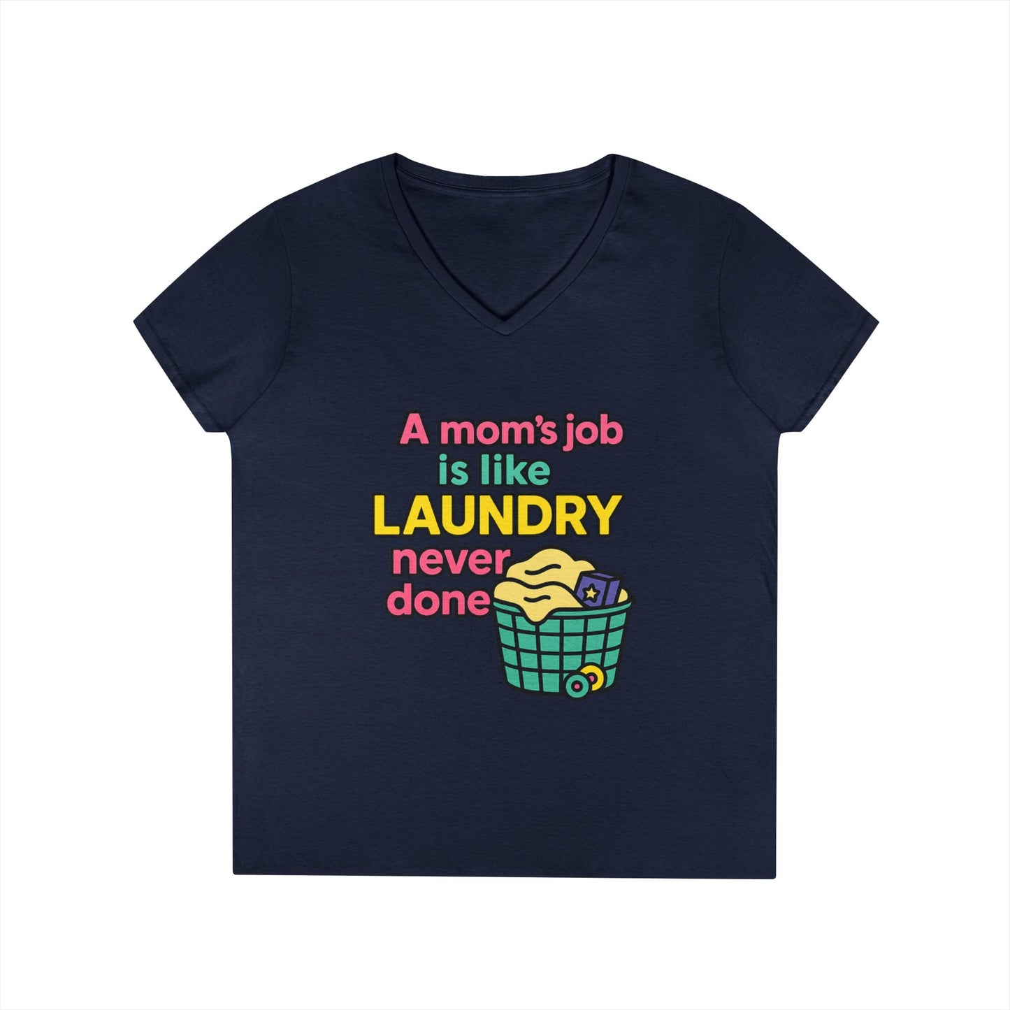 Funny Mom V-Neck T-Shirt – Humorous Graphic Tee for Everyday Wear