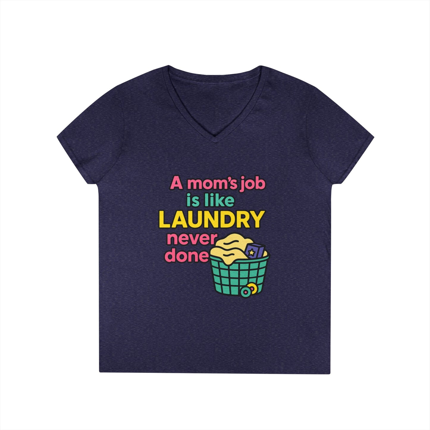 Funny Mom V-Neck T-Shirt – Humorous Graphic Tee for Everyday Wear