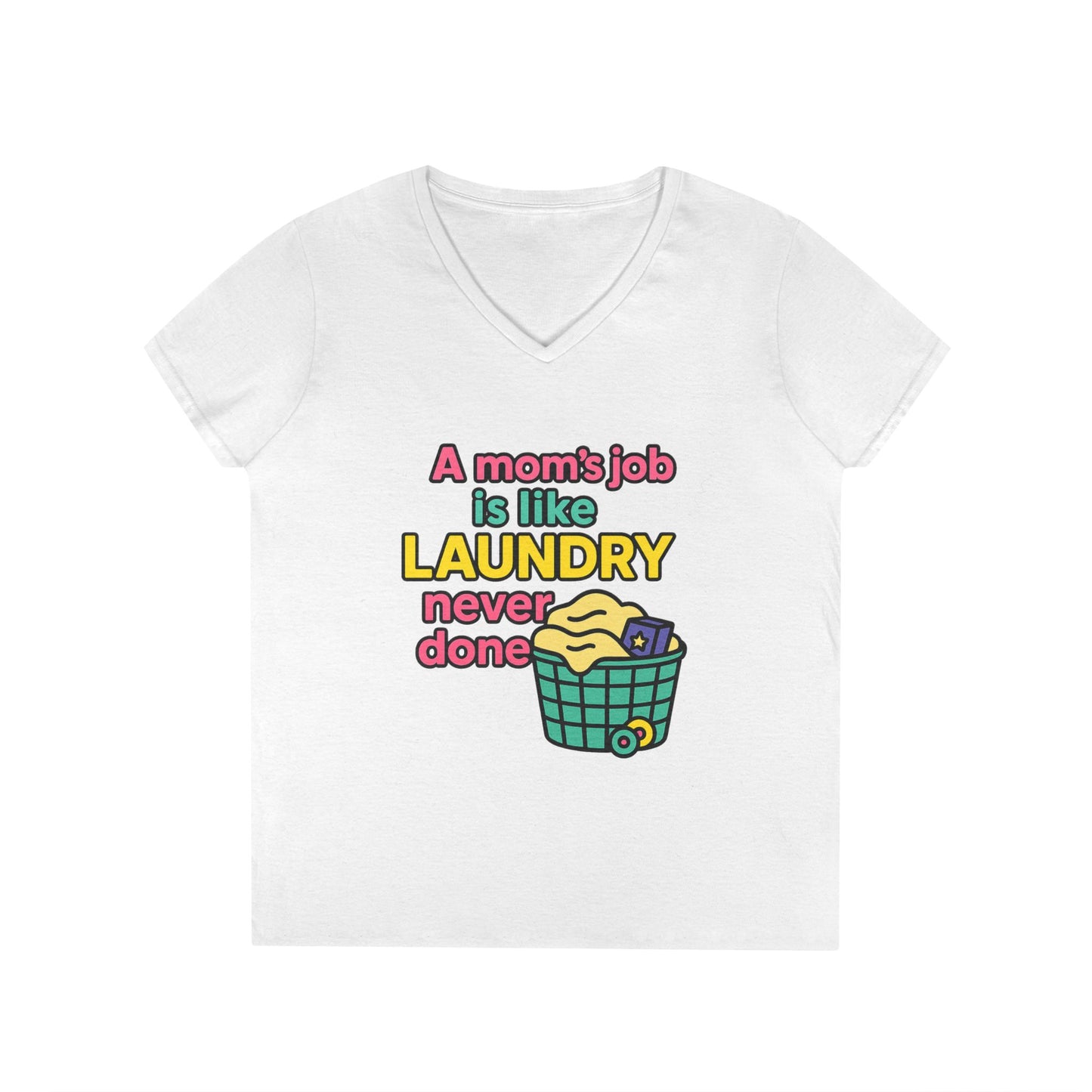Funny Mom V-Neck T-Shirt – Humorous Graphic Tee for Everyday Wear
