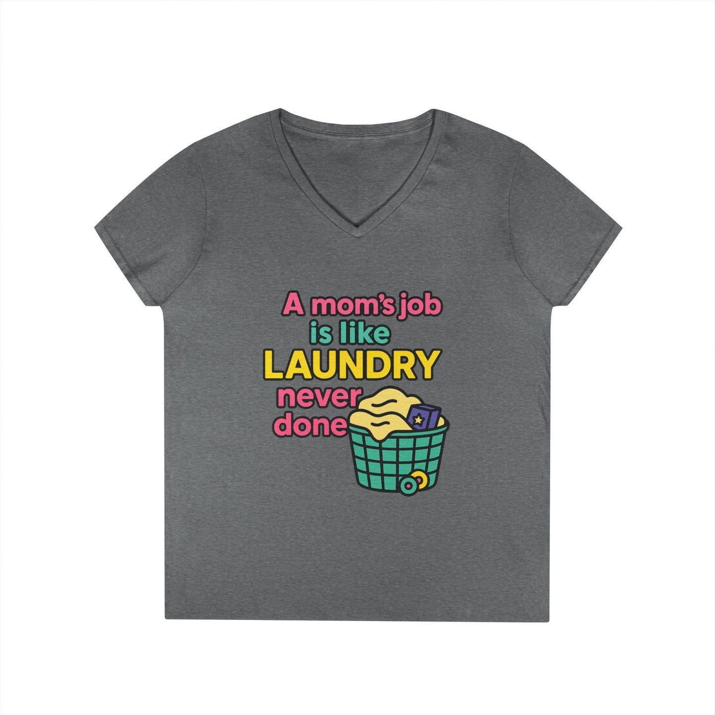 Funny Mom V-Neck T-Shirt – Humorous Graphic Tee for Everyday Wear
