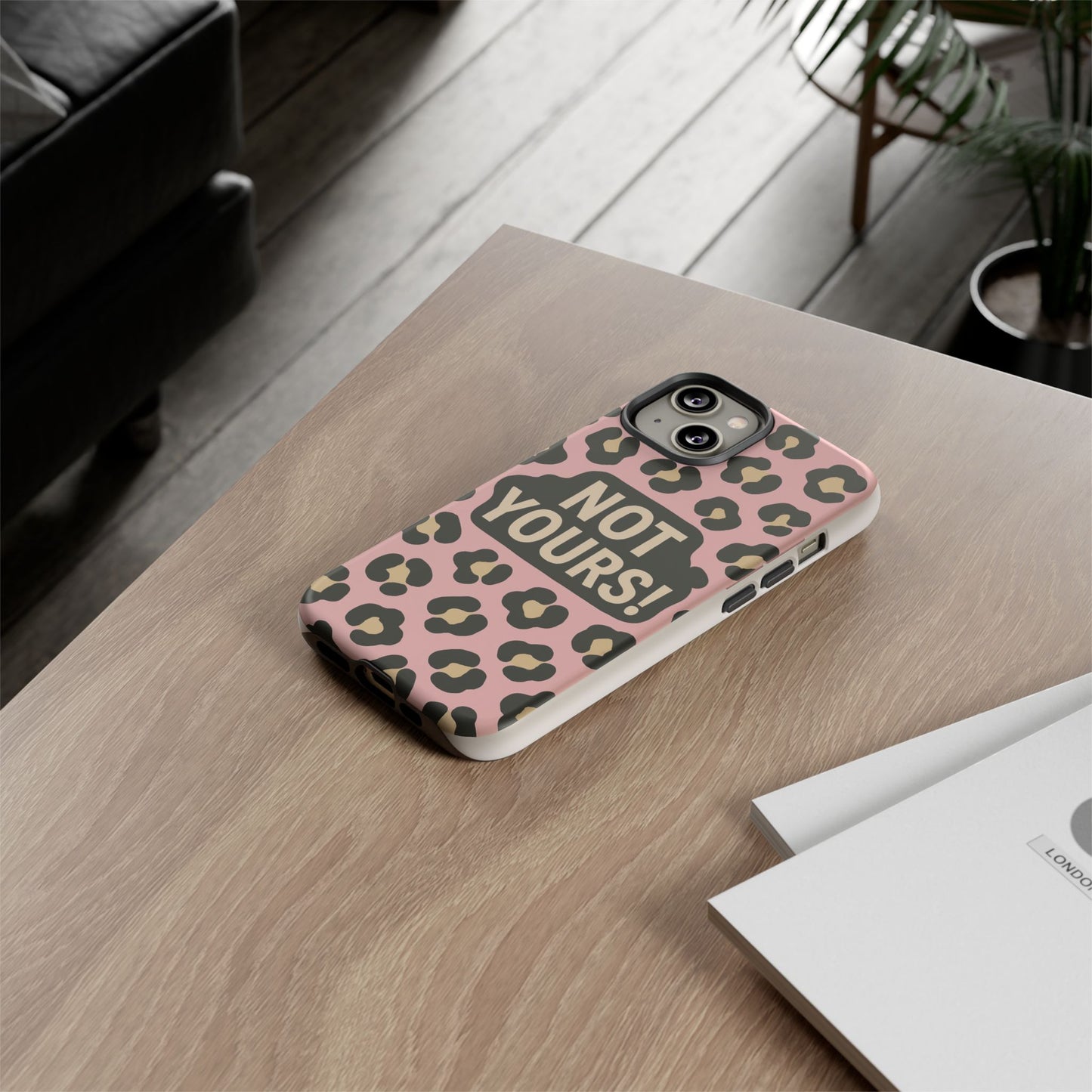 Leopard Tough Case – Trendy Dual-Layer Phone Cover with Humorous Design