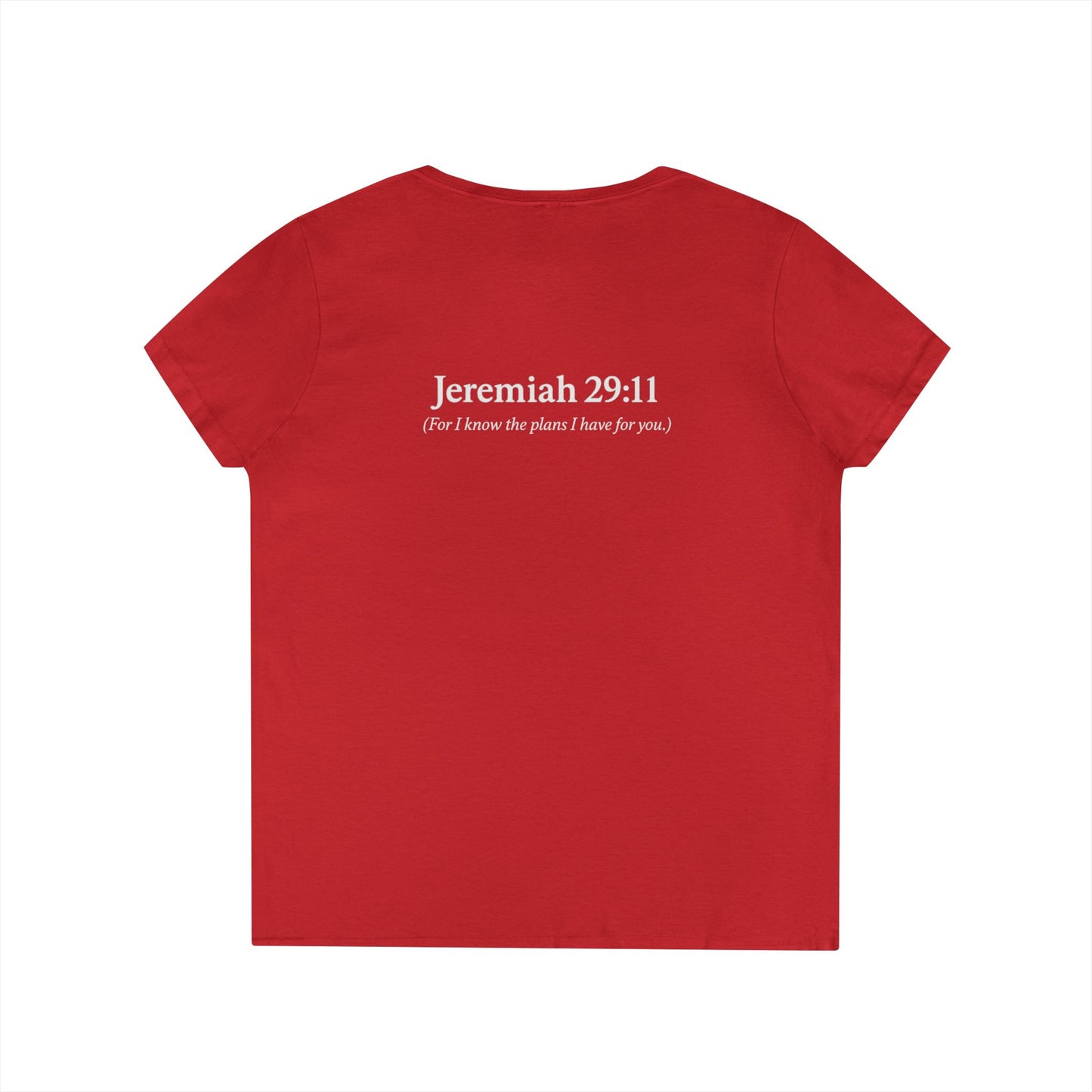V-Neck T-Shirt – God’s Plan Greater Than My Chaos