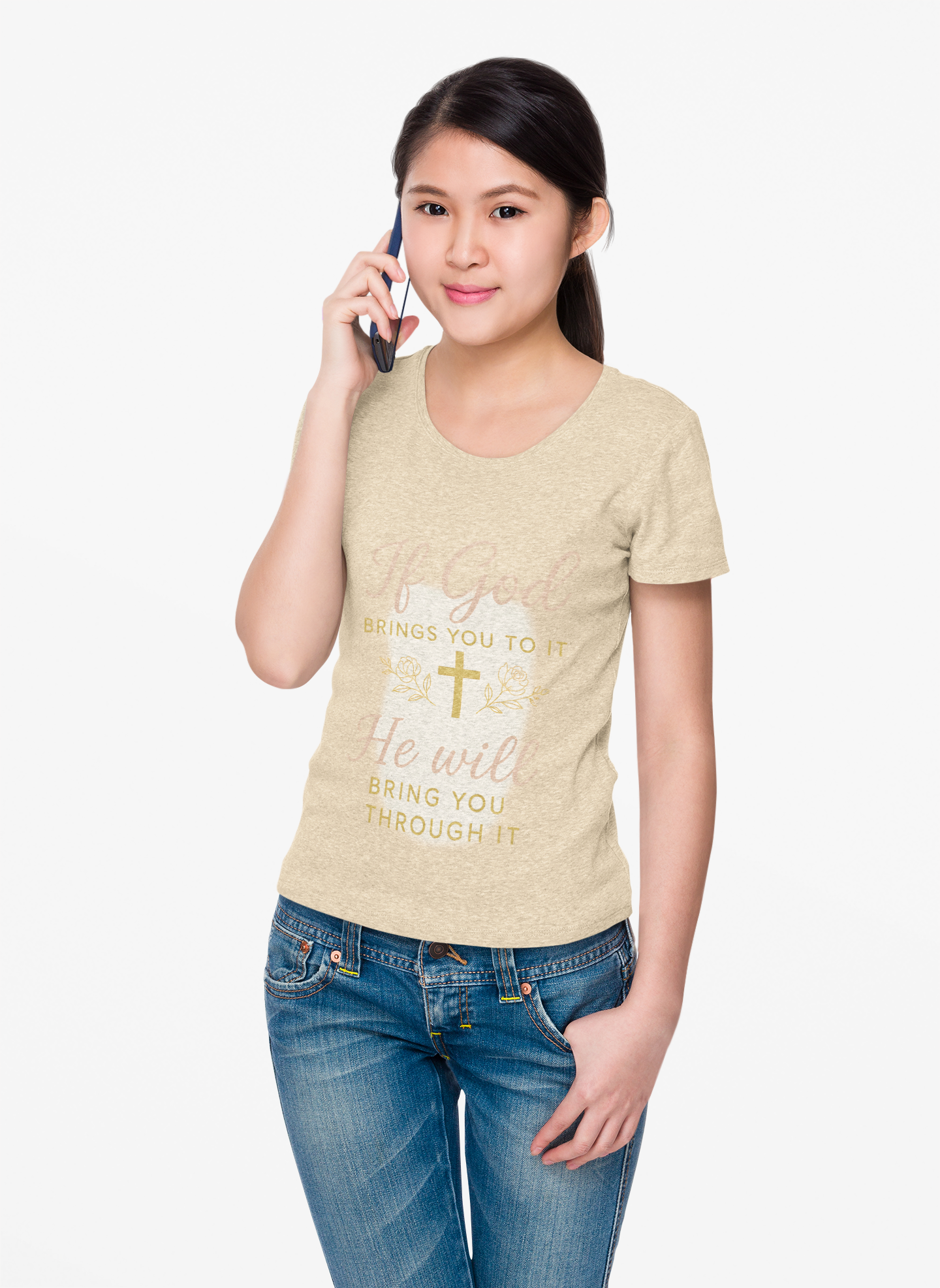 Women's Tee - Inspirational 'If God Brings You To It' Design
