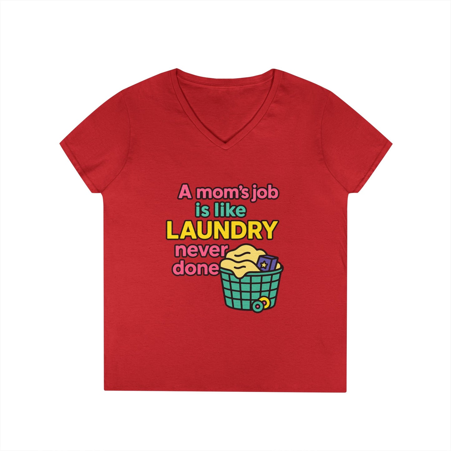 Funny Mom V-Neck T-Shirt – Humorous Graphic Tee for Everyday Wear