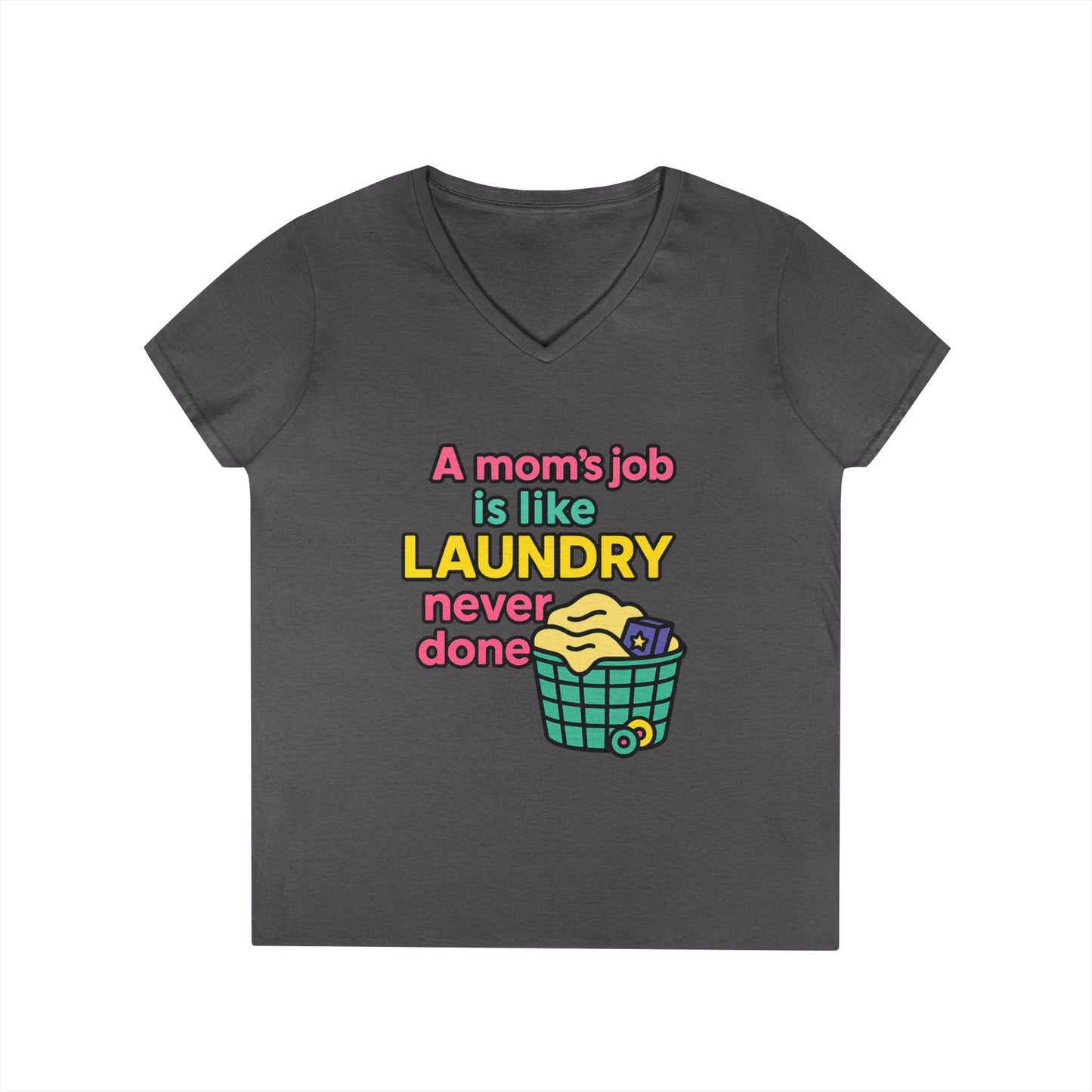 Funny Mom V-Neck T-Shirt – Humorous Graphic Tee for Everyday Wear