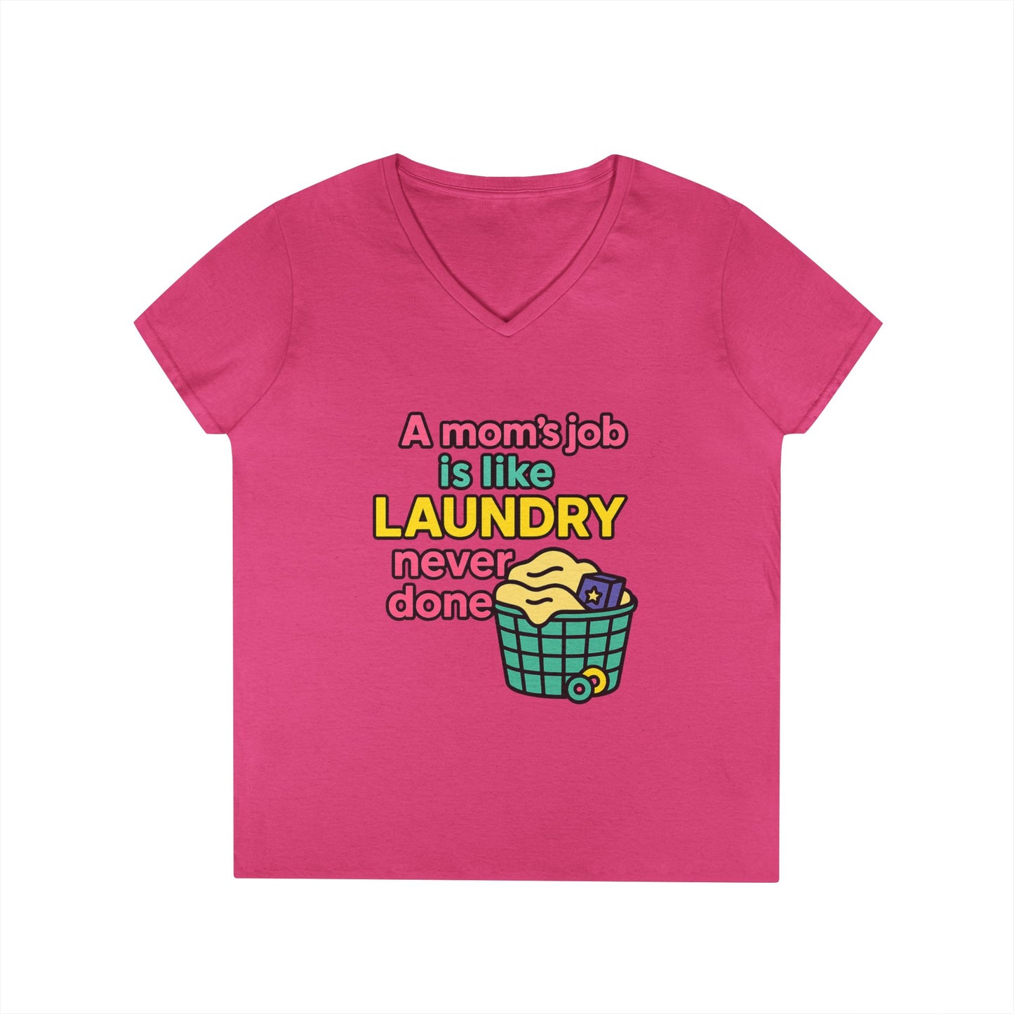 Funny Mom V-Neck T-Shirt – Humorous Graphic Tee for Everyday Wear
