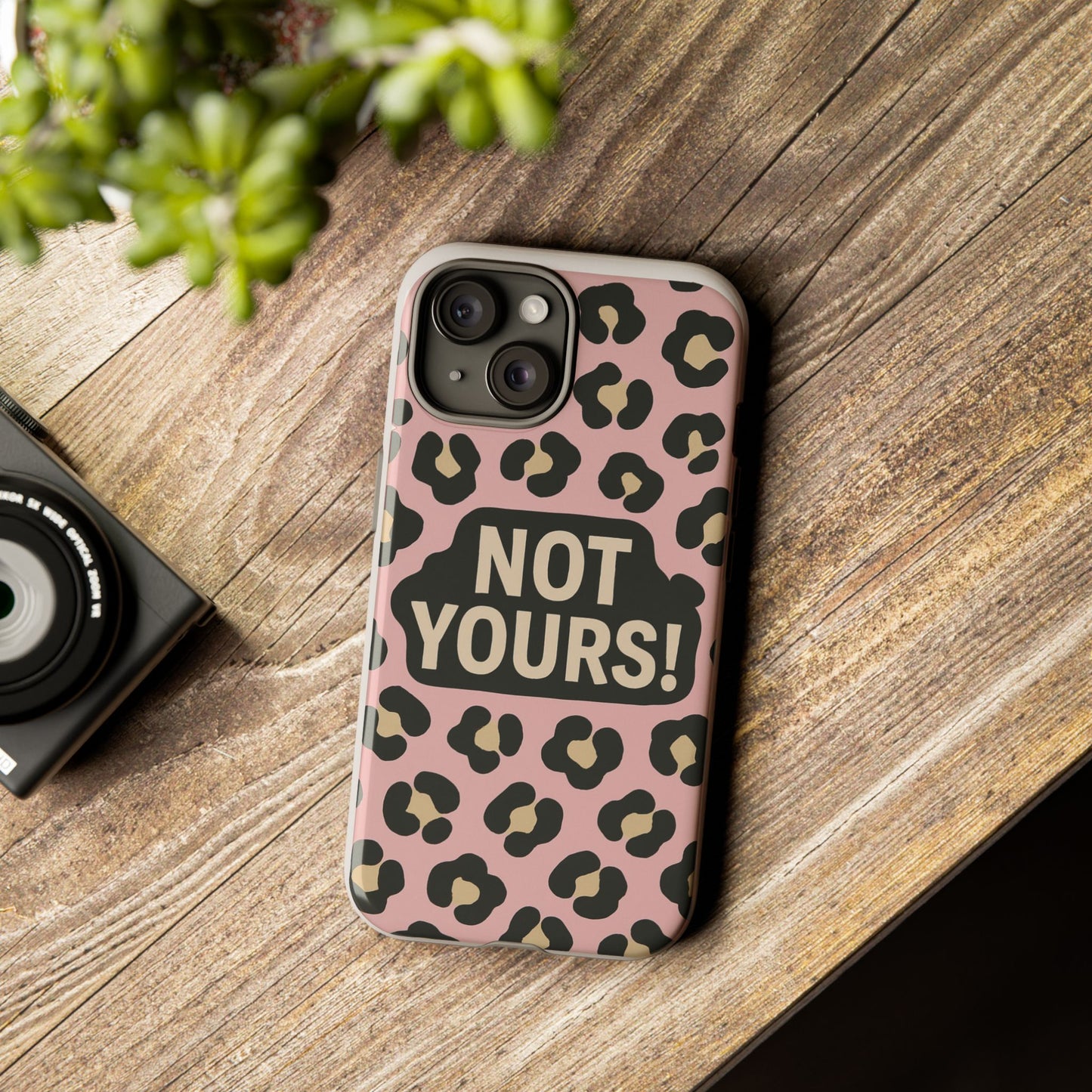 Leopard Tough Case – Trendy Dual-Layer Phone Cover with Humorous Design