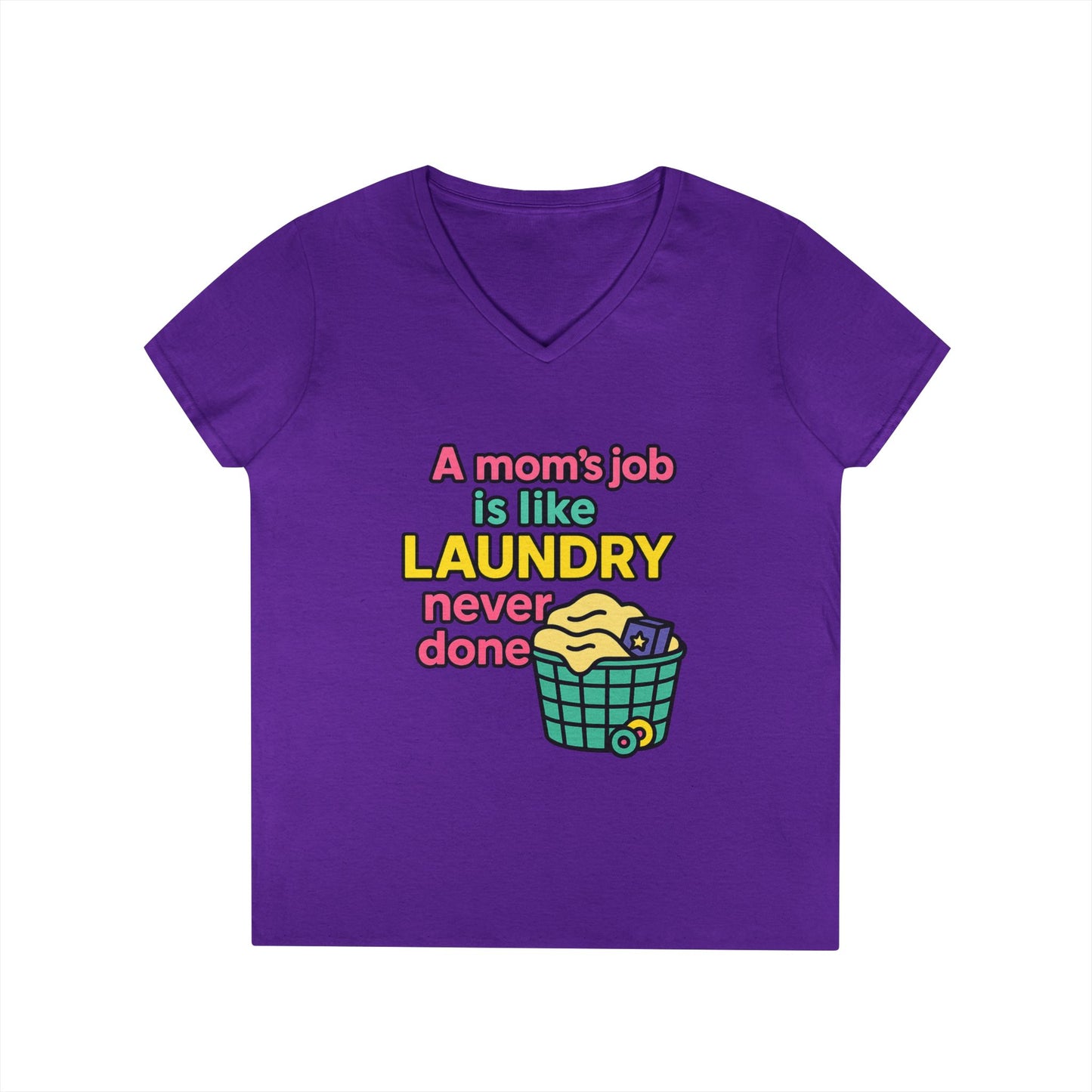Funny Mom V-Neck T-Shirt – Humorous Graphic Tee for Everyday Wear