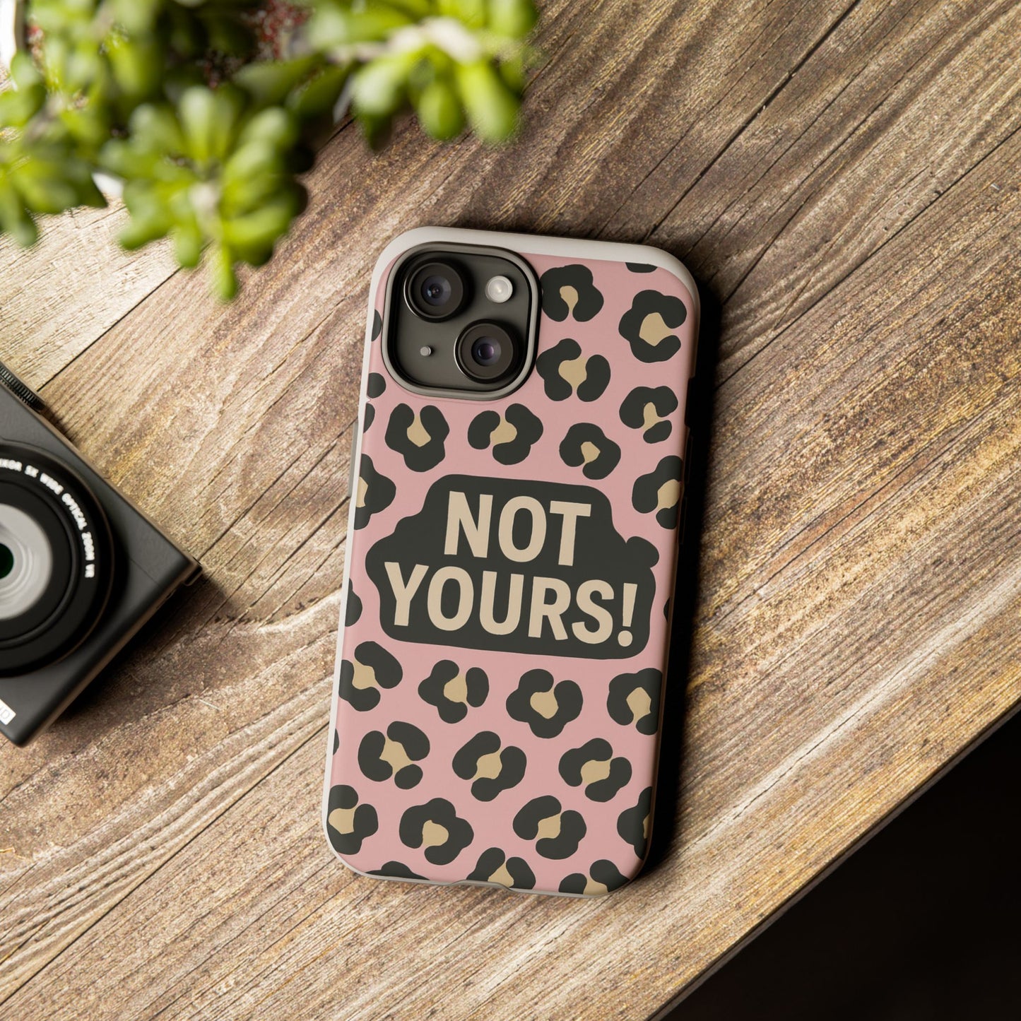 Leopard Tough Case – Trendy Dual-Layer Phone Cover with Humorous Design