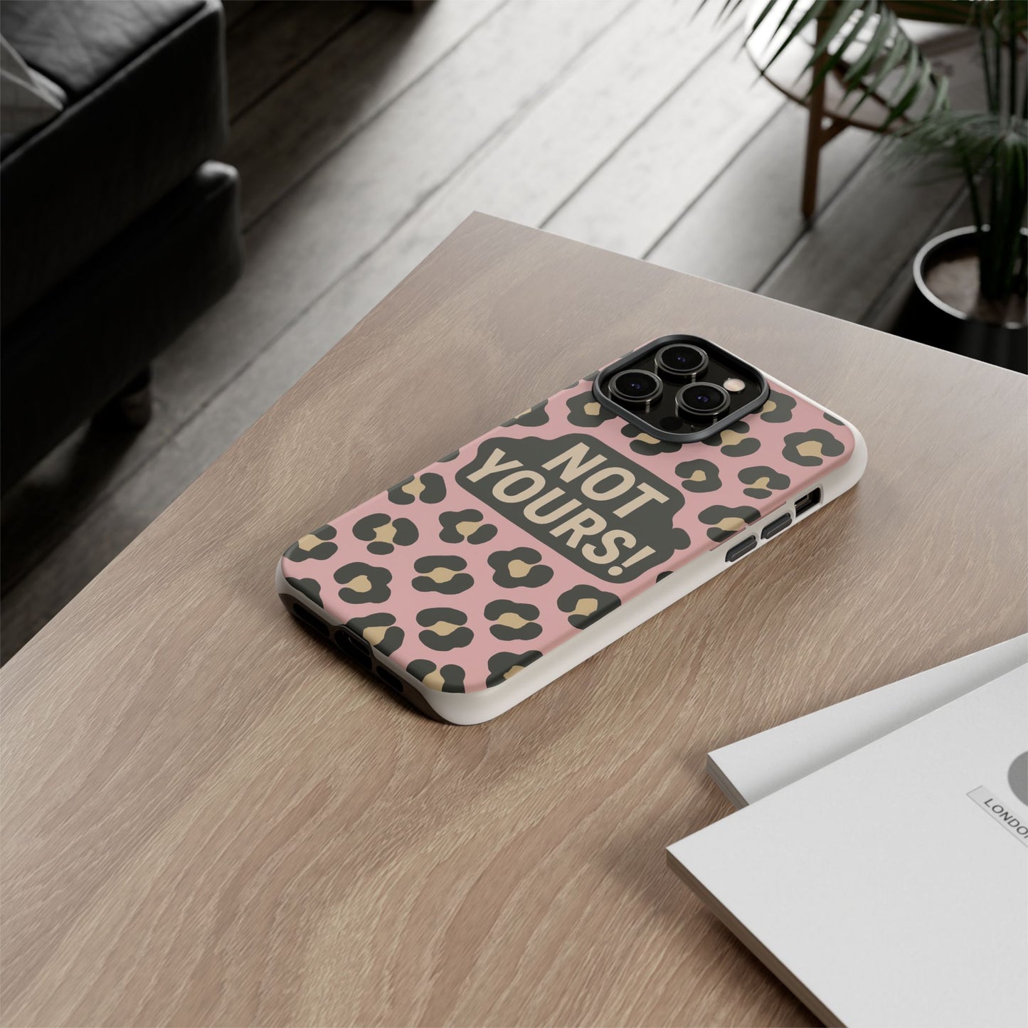 Leopard Tough Case – Trendy Dual-Layer Phone Cover with Humorous Design