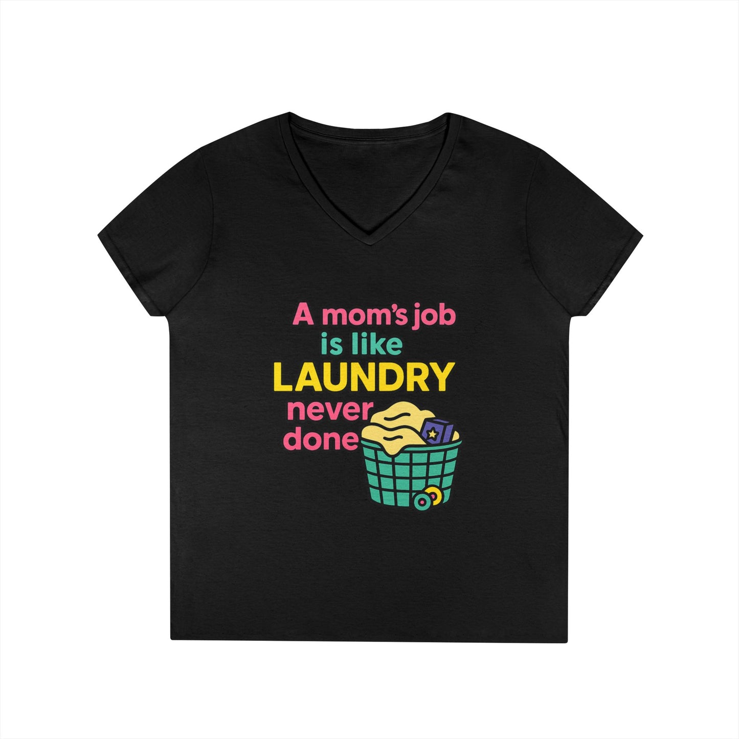 Funny Mom V-Neck T-Shirt – Humorous Graphic Tee for Everyday Wear