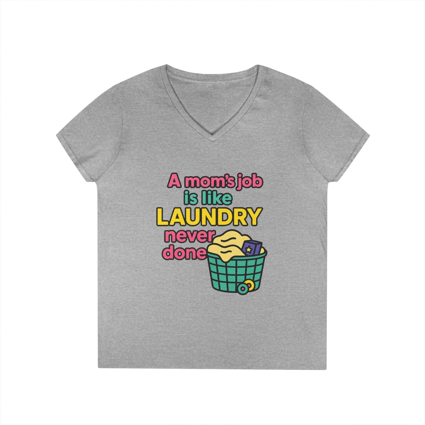 Funny Mom V-Neck T-Shirt – Humorous Graphic Tee for Everyday Wear