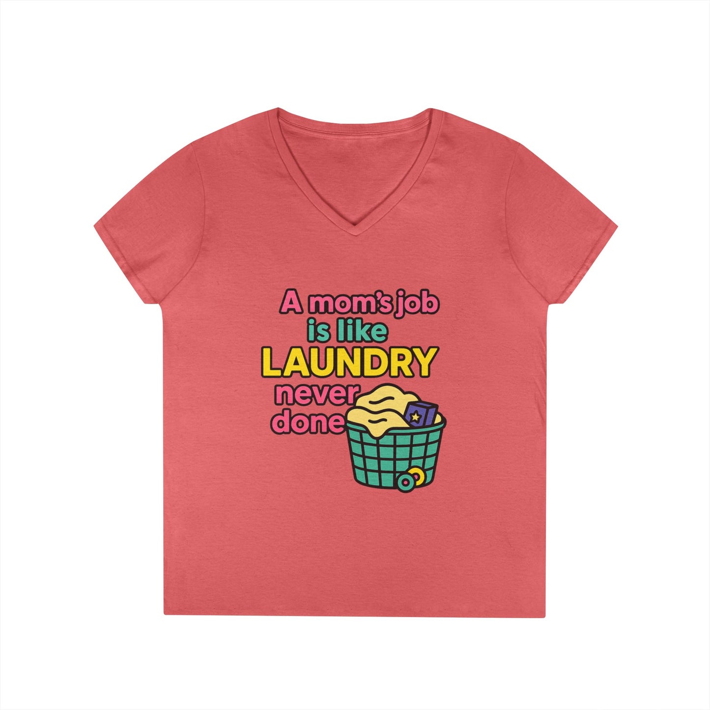 Funny Mom V-Neck T-Shirt – Humorous Graphic Tee for Everyday Wear