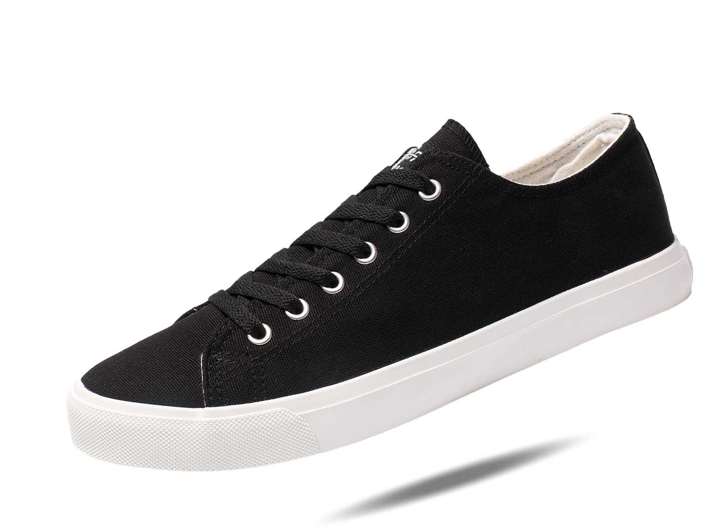 Retro Black/White Canvas Sneakers – Unisex Cushioned Streetwear Style