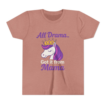 All Drama Mama Unicorn Youth Tee – Playful & Comfy T-Shirt for Kids