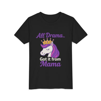 All Drama Mama Unicorn Youth Tee – Playful & Comfy T-Shirt for Kids