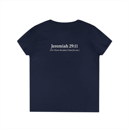 V-Neck T-Shirt – God’s Plan Greater Than My Chaos