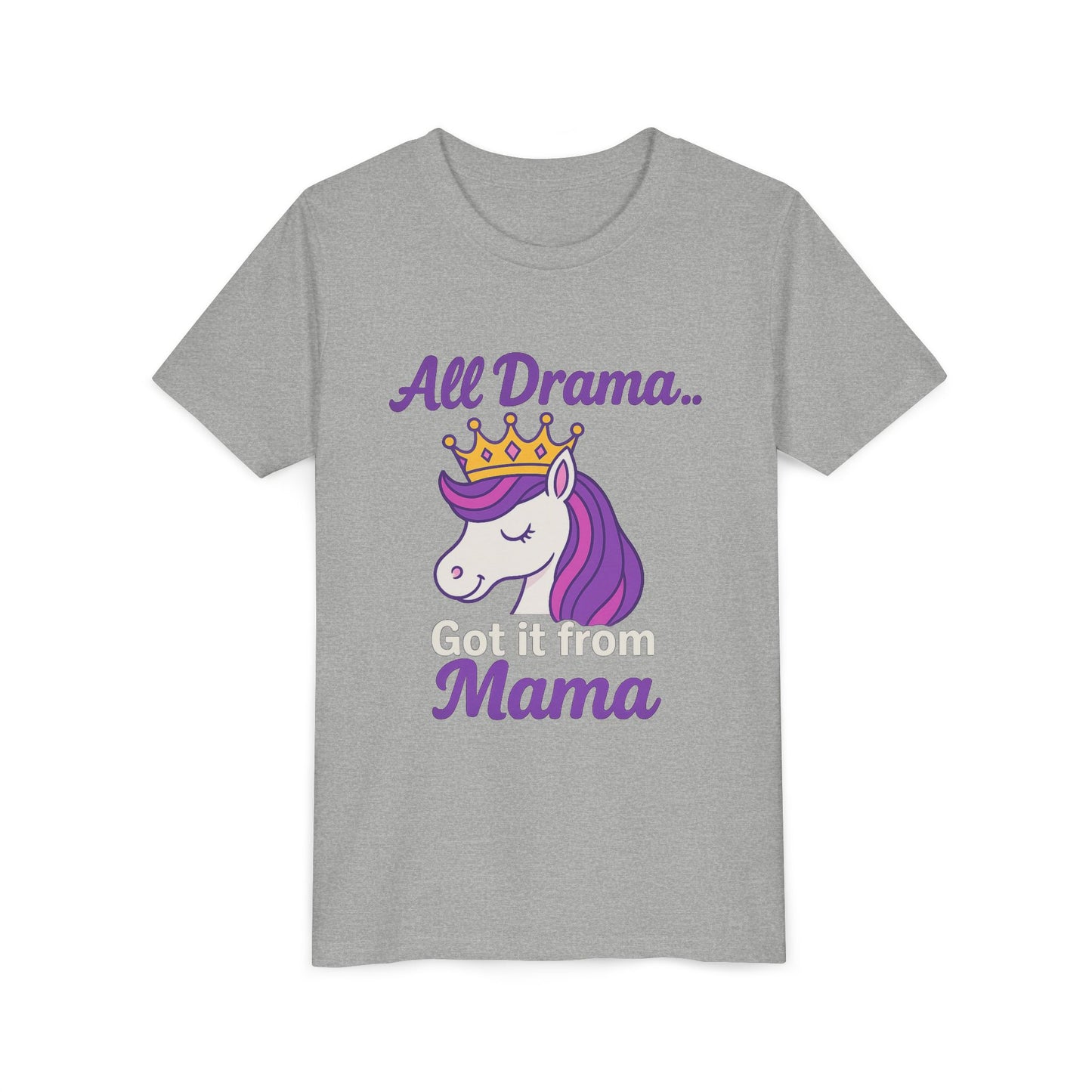 All Drama Mama Unicorn Youth Tee – Playful & Comfy T-Shirt for Kids