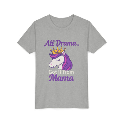 All Drama Mama Unicorn Youth Tee – Playful & Comfy T-Shirt for Kids
