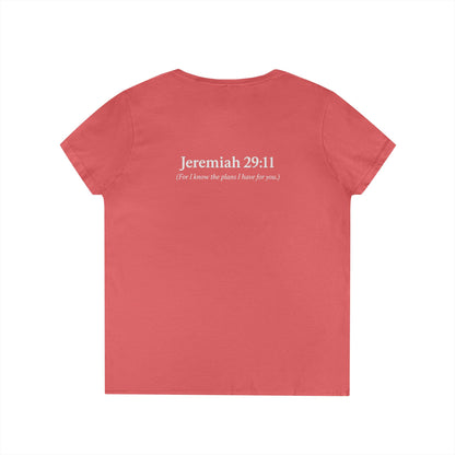 V-Neck T-Shirt – God’s Plan Greater Than My Chaos
