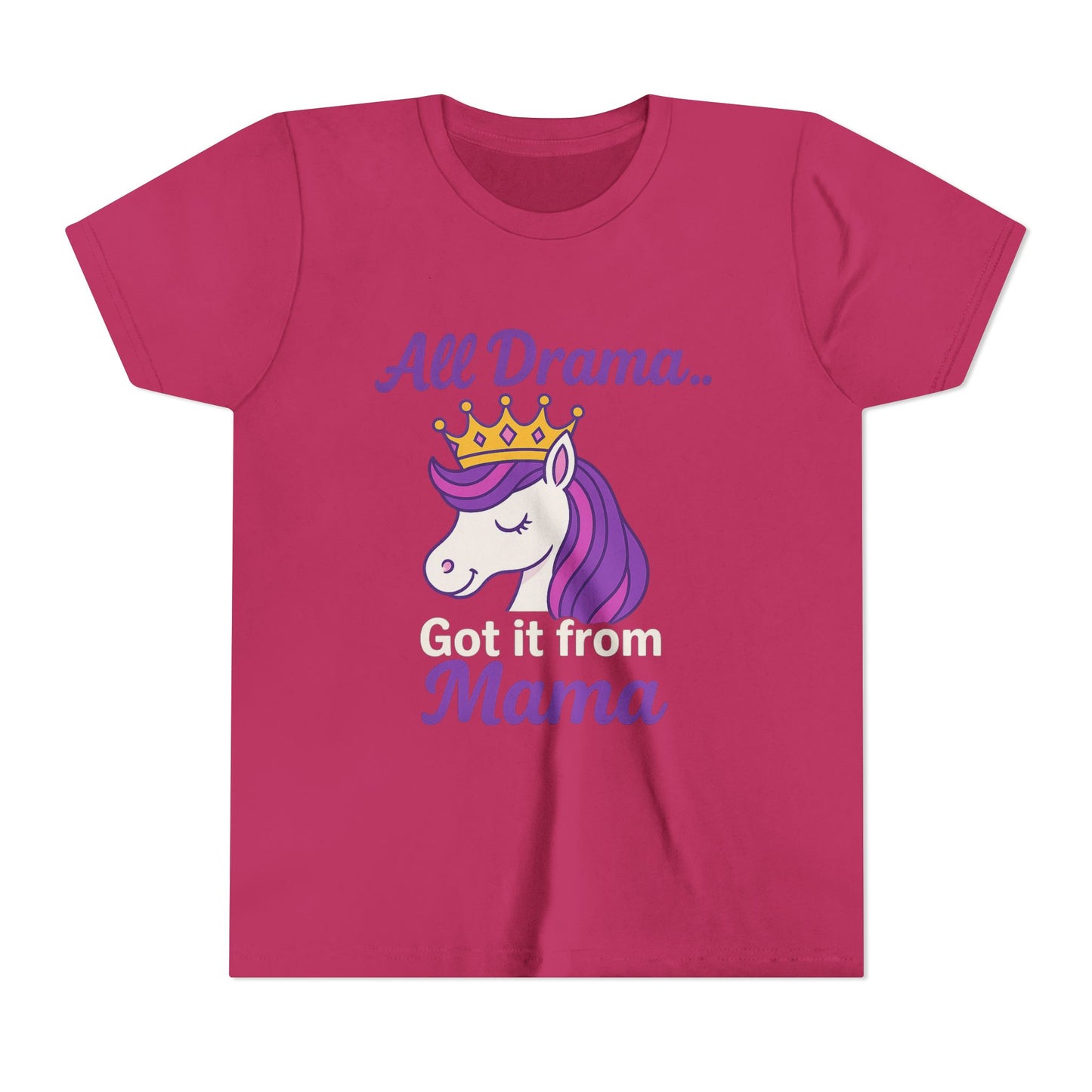 All Drama Mama Unicorn Youth Tee – Playful & Comfy T-Shirt for Kids