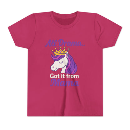 All Drama Mama Unicorn Youth Tee – Playful & Comfy T-Shirt for Kids