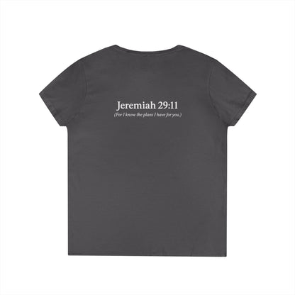 V-Neck T-Shirt – God’s Plan Greater Than My Chaos
