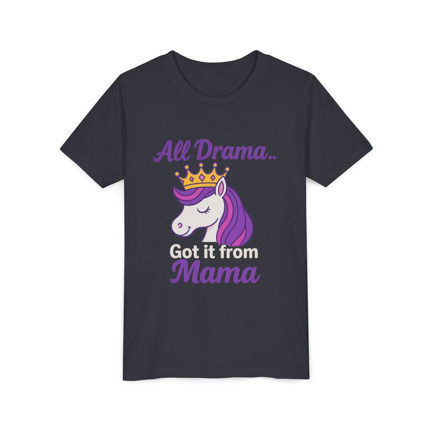 All Drama Mama Unicorn Youth Tee – Playful & Comfy T-Shirt for Kids