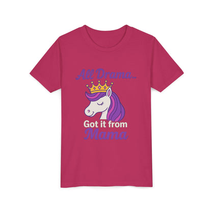 All Drama Mama Unicorn Youth Tee – Playful & Comfy T-Shirt for Kids