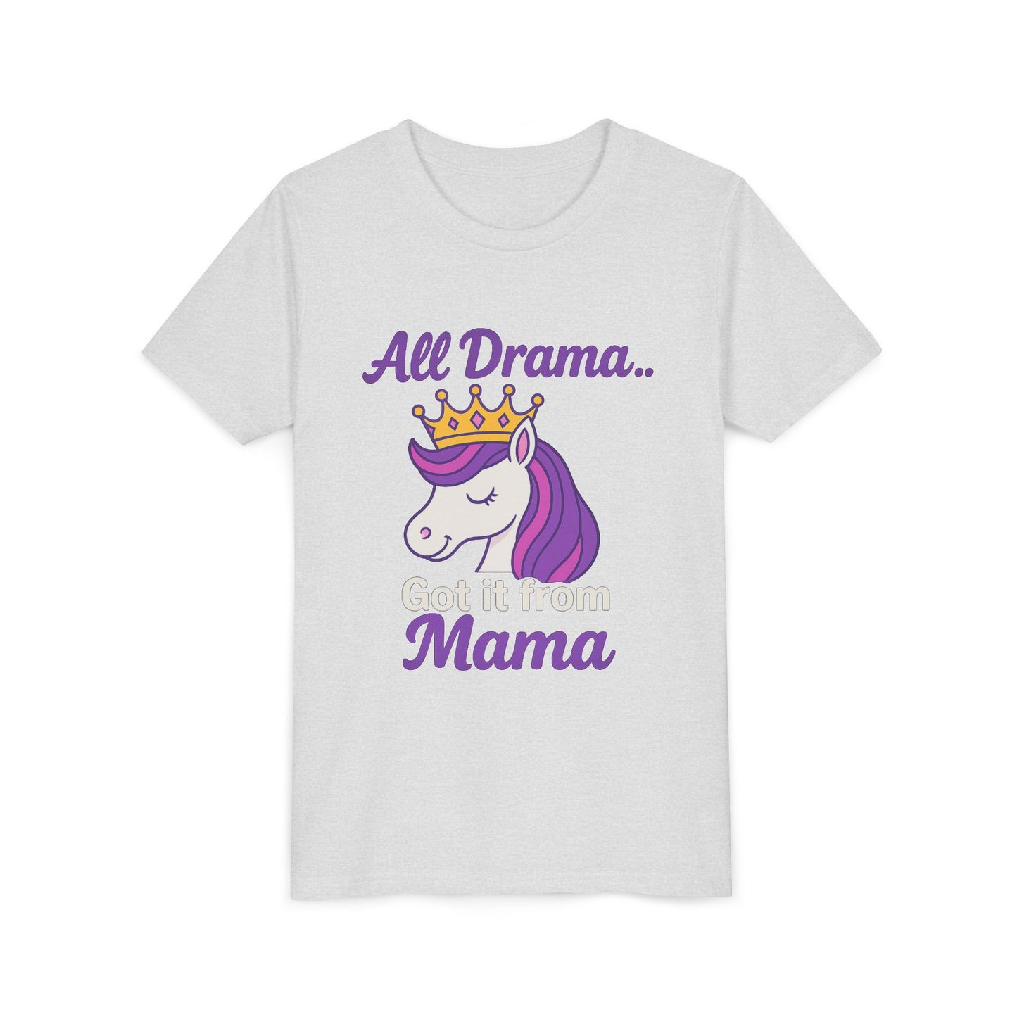 All Drama Mama Unicorn Youth Tee – Playful & Comfy T-Shirt for Kids