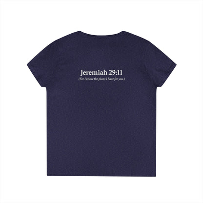 V-Neck T-Shirt – God’s Plan Greater Than My Chaos