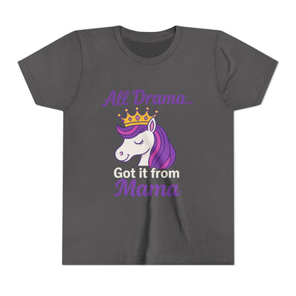 All Drama Mama Unicorn Youth Tee – Playful & Comfy T-Shirt for Kids