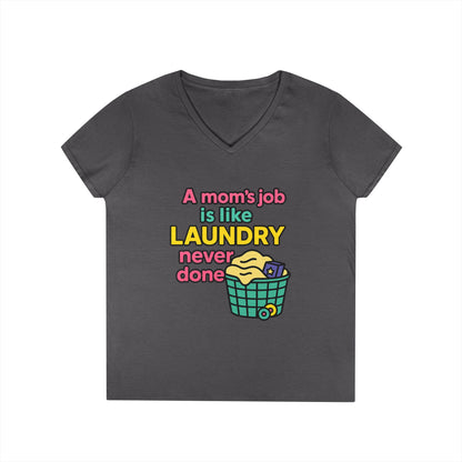 Funny Mom V-Neck T-Shirt – Humorous Graphic Tee for Everyday Wear