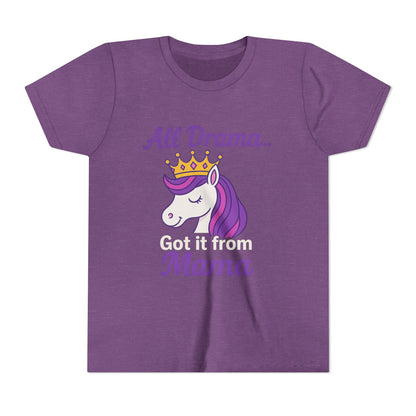 All Drama Mama Unicorn Youth Tee – Playful & Comfy T-Shirt for Kids