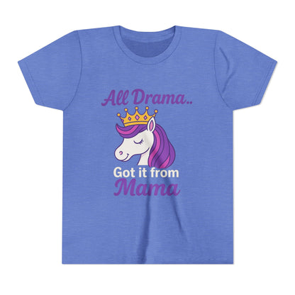 All Drama Mama Unicorn Youth Tee – Playful & Comfy T-Shirt for Kids