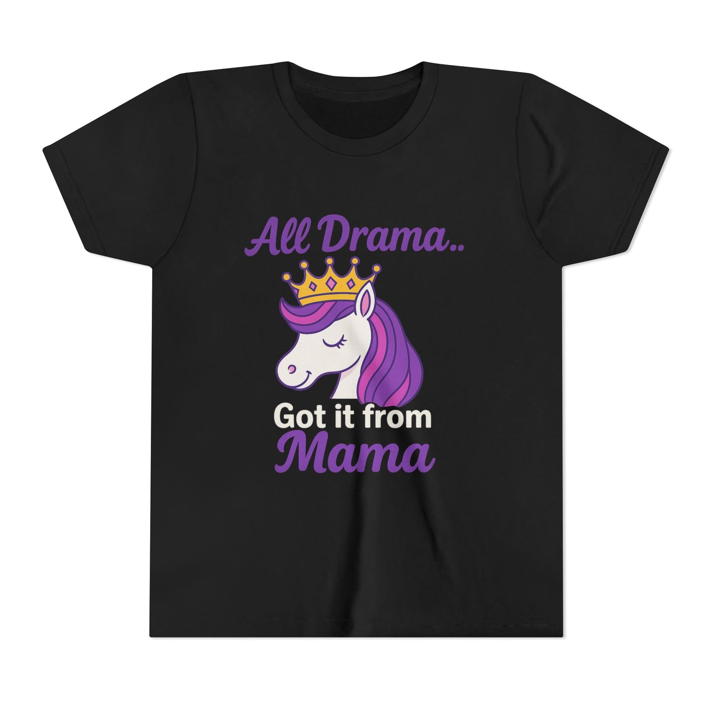 All Drama Mama Unicorn Youth Tee – Playful & Comfy T-Shirt for Kids