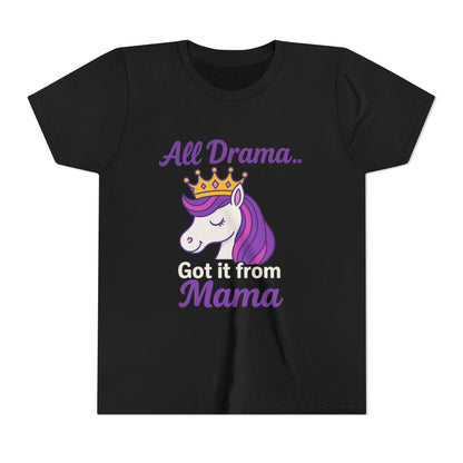 All Drama Mama Unicorn Youth Tee – Playful & Comfy T-Shirt for Kids