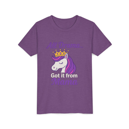 All Drama Mama Unicorn Youth Tee – Playful & Comfy T-Shirt for Kids