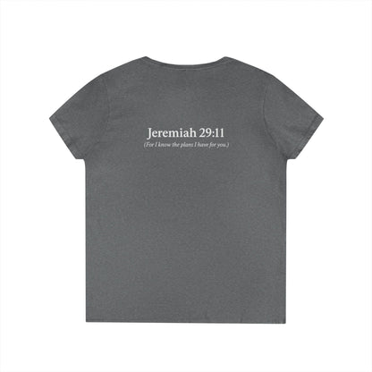 V-Neck T-Shirt – God’s Plan Greater Than My Chaos