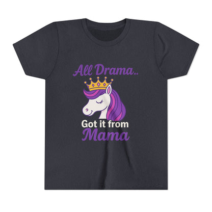 All Drama Mama Unicorn Youth Tee – Playful & Comfy T-Shirt for Kids