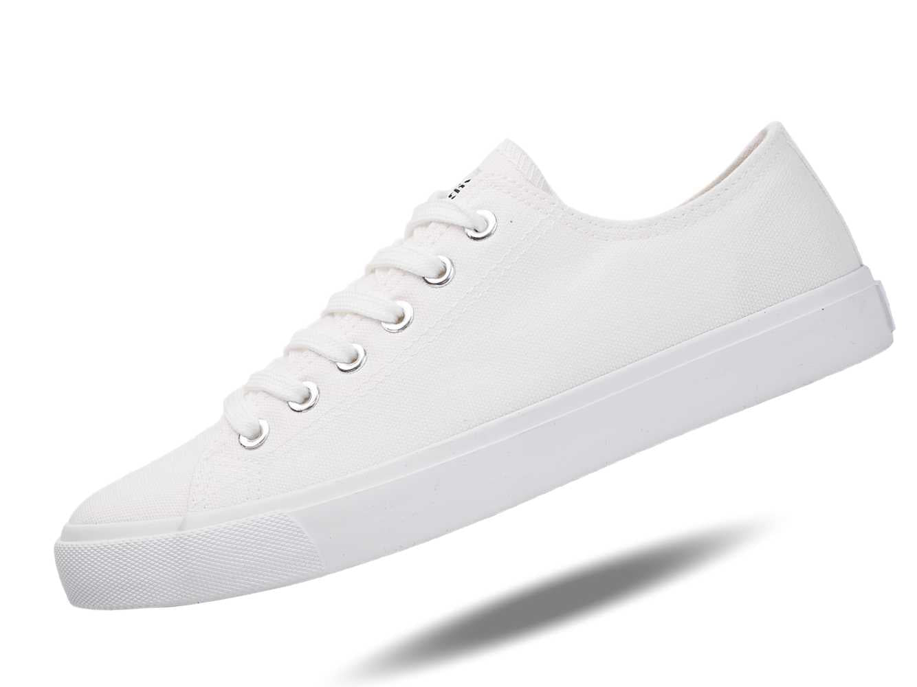 Retro All White Low Top Canvas Sneakers – Unisex Summer Skate-Inspired Shoes